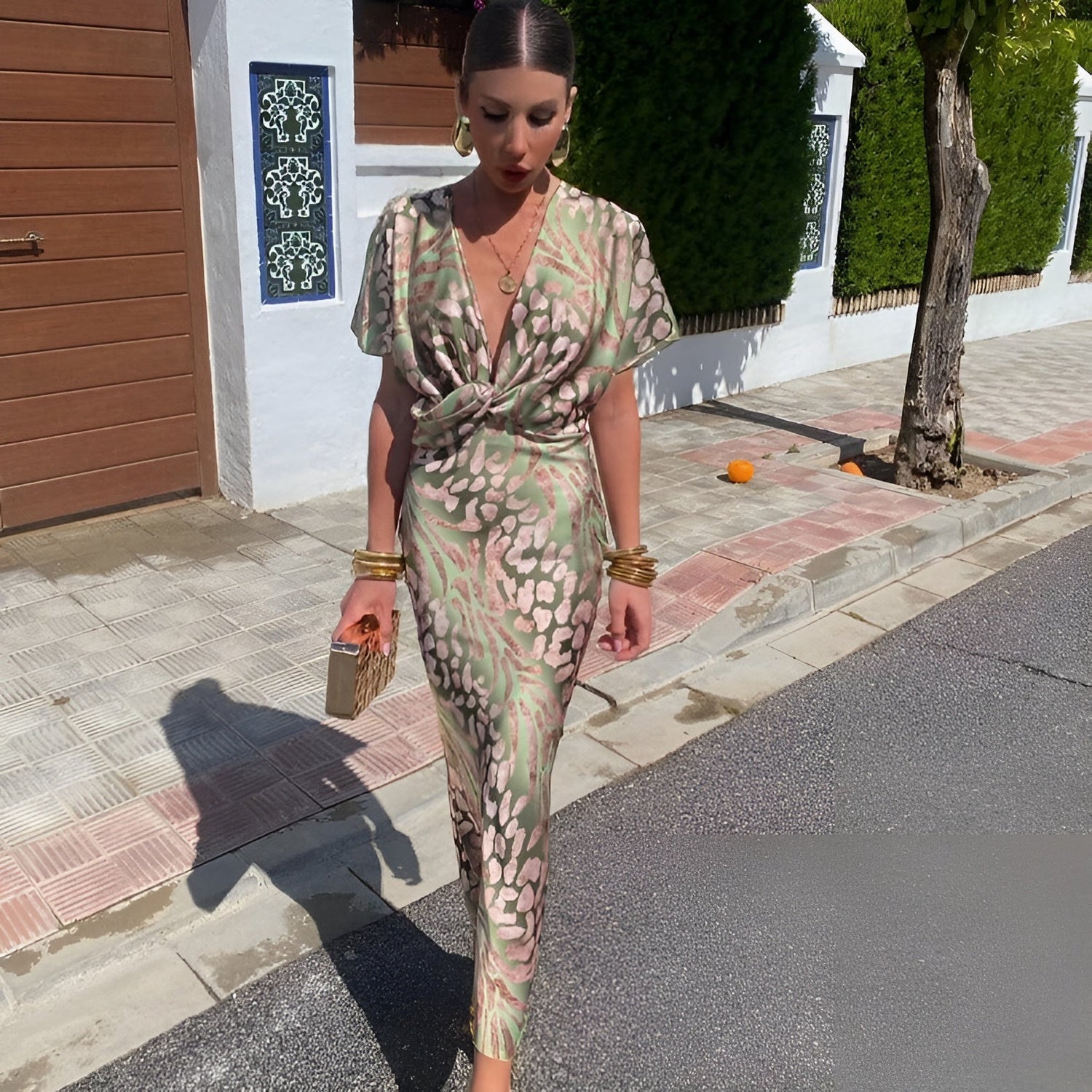 Matilda™ | Long Wrap Dress with Twisted Collar