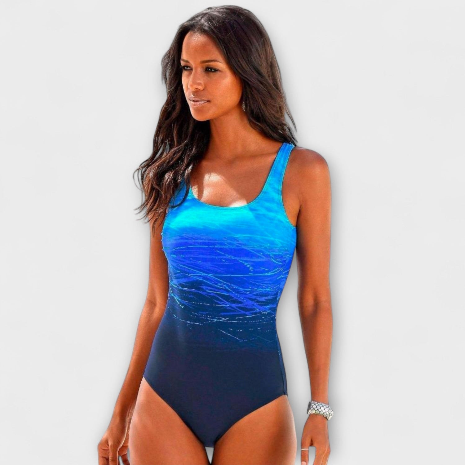 Single-piece sports swimsuit